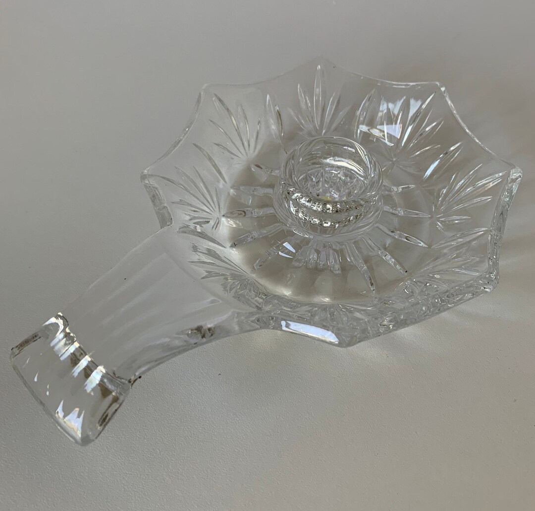 CRYSTAL CHAMBER CANDLE Holder, Oneida Lead Crystal Chamberstick, Crystal Glass Chamber Candle