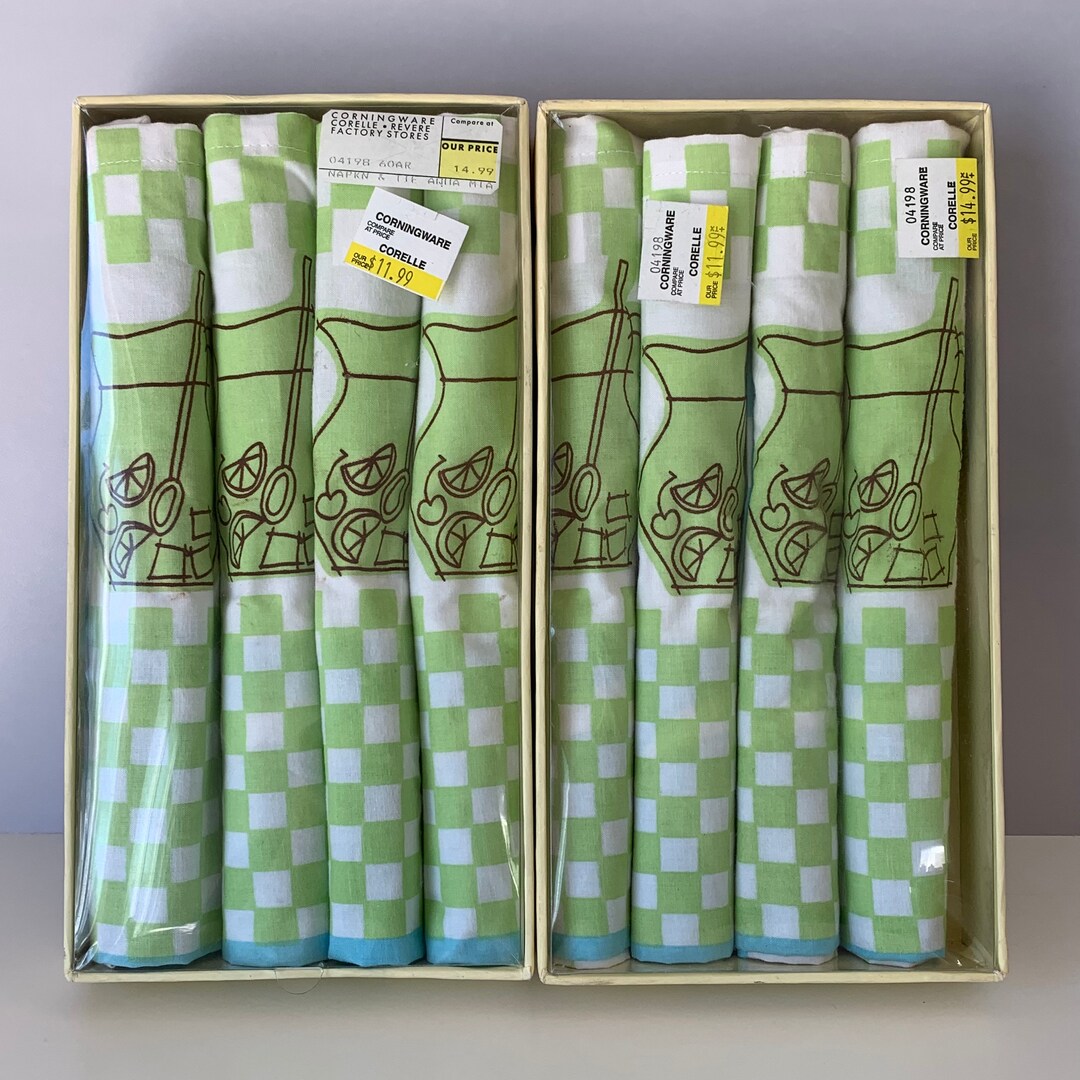 8 CLOTH NAPKINS, NEW in Boxes, B W Next Aqua Mia Cloth Napkins, Set of 8 Matching Cloth Dinner