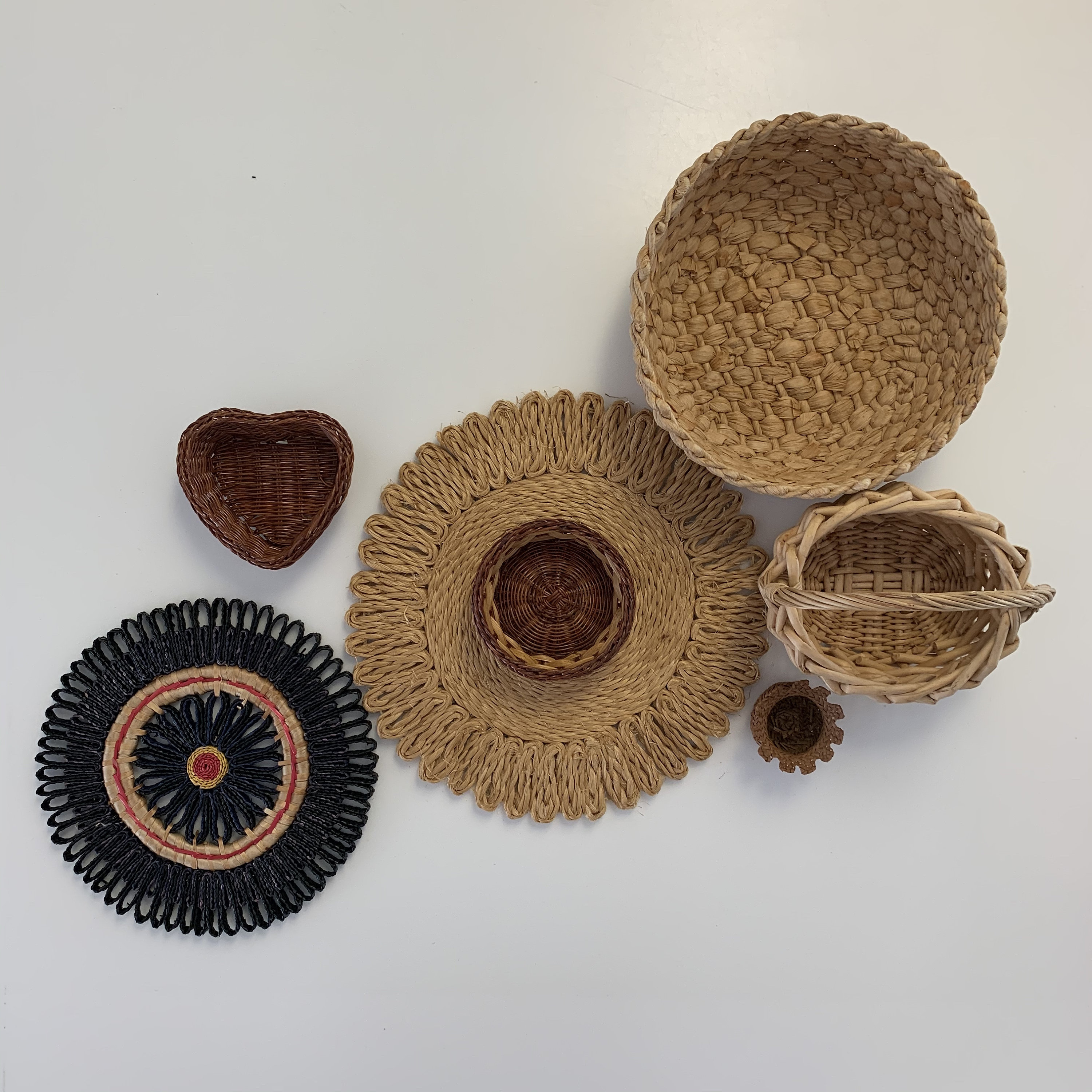 Wicker wall ART GALLERY 7 piece BOHO Hanging Collection | Etsy