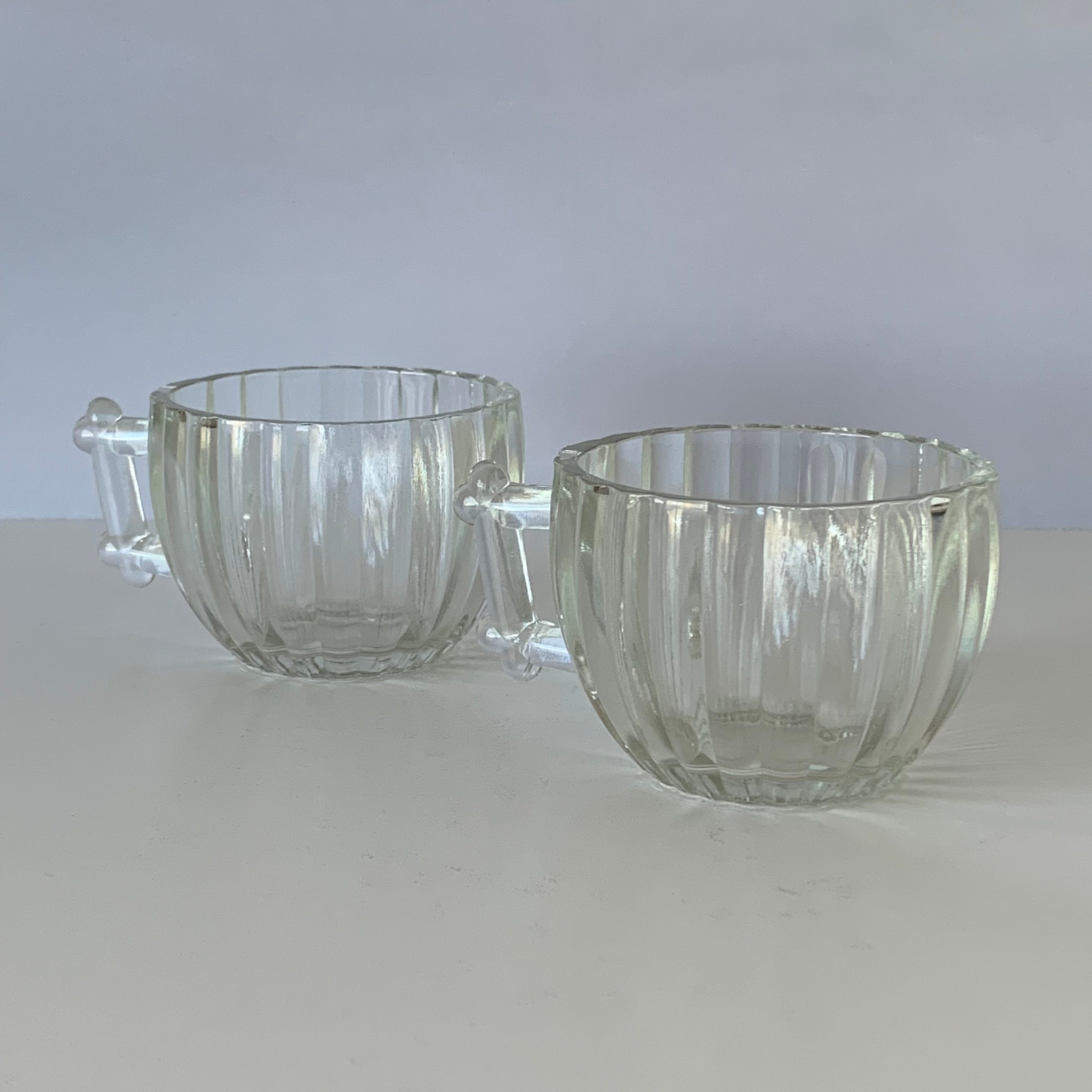 Ribbed Glass Cup, 11 oz Ribbed Drinking Glasses Glassware, Aesthetic Water  Cocktail Glasses, Thick Glass Coffee Cups, Vintage Iced Coffee Cup, Coffee  Accessories 