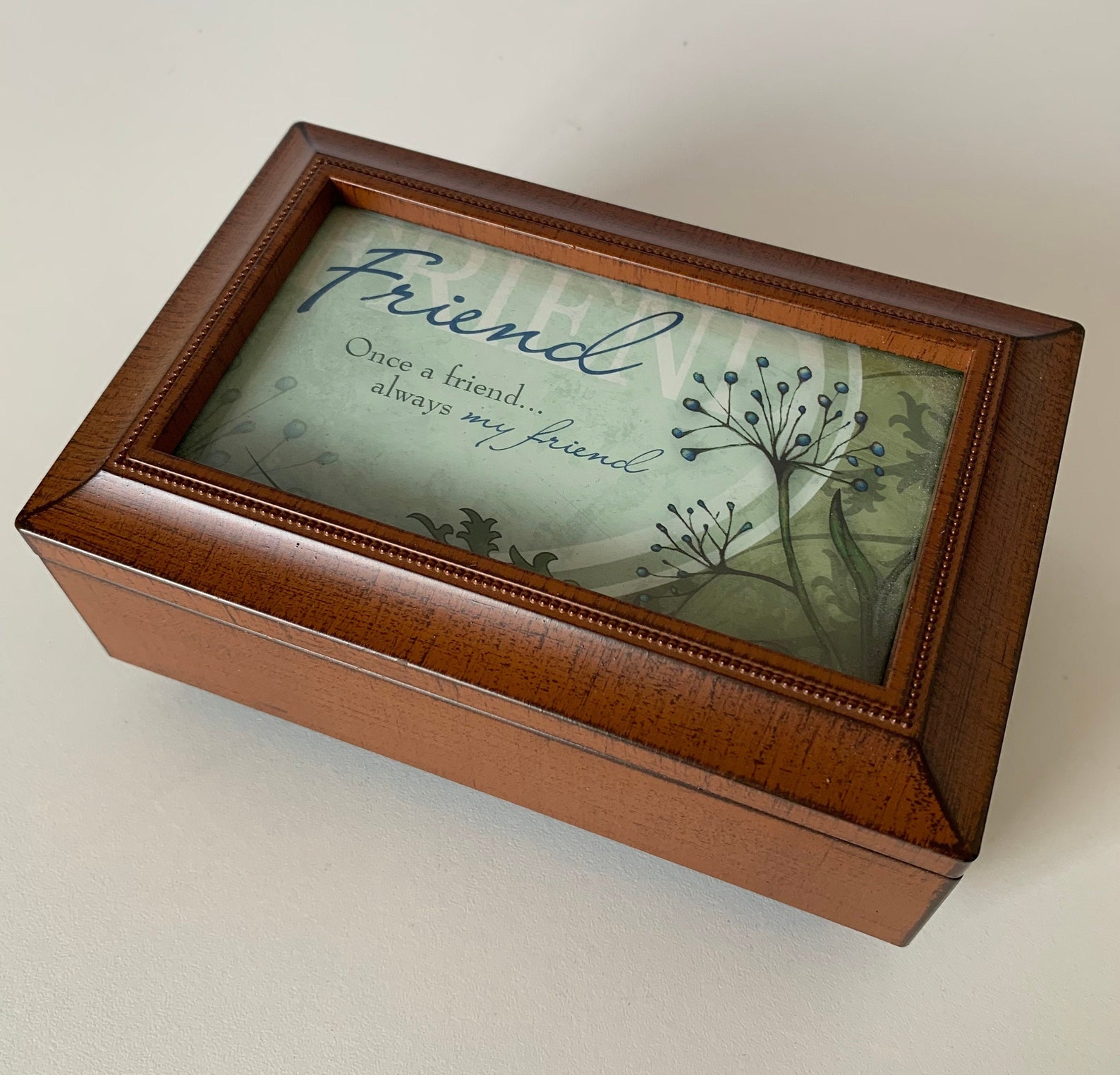 WOOD MUSIC BOX Carson Home Accents Edelweiss Music Jewelry Etsy