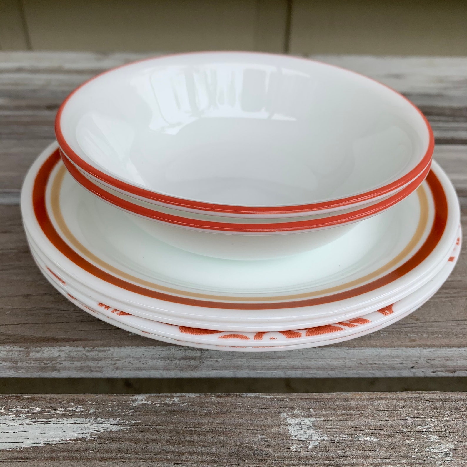 RED CORELLE SET for 2 Corelle Paisley N Chestnut Cinnamon Mix Etsy