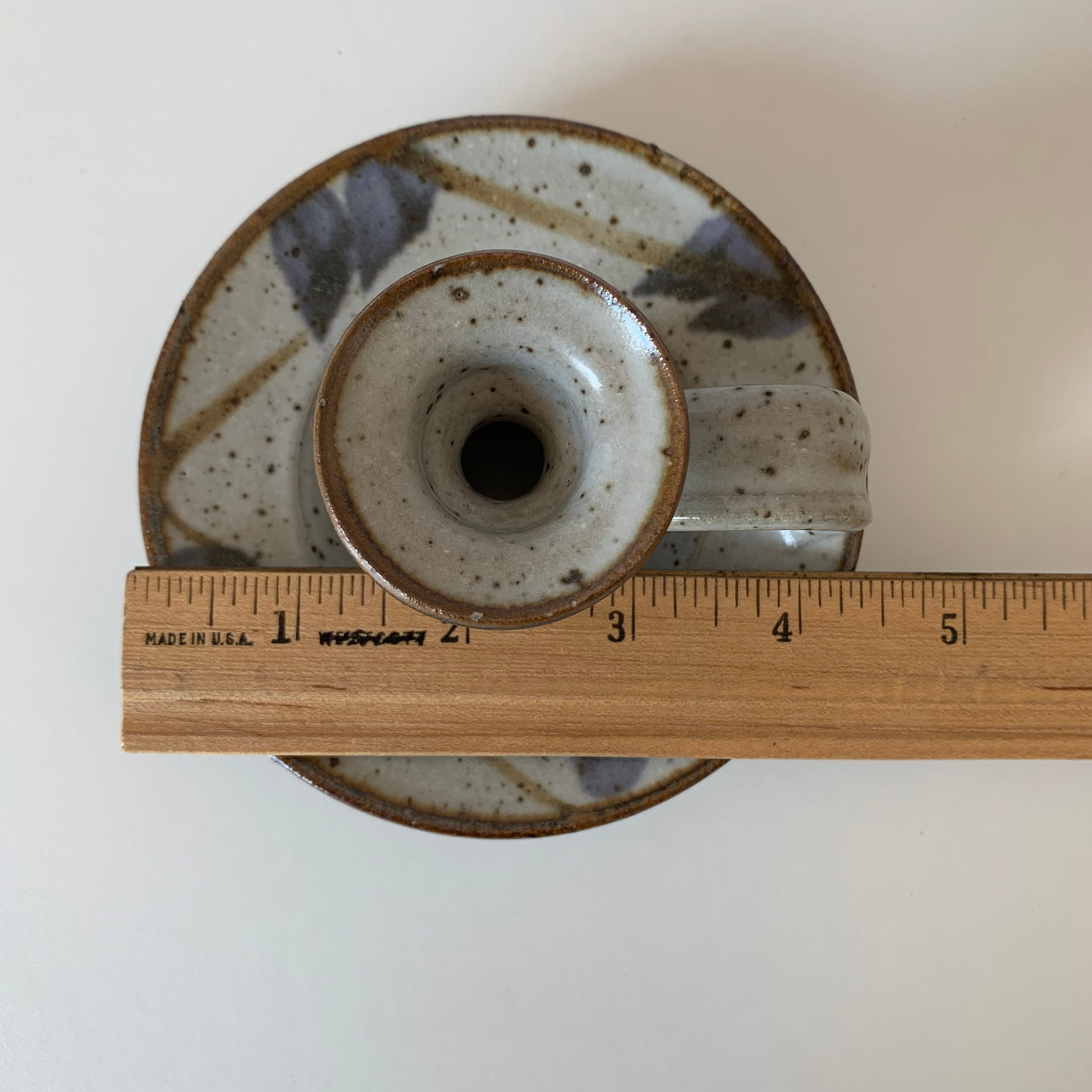 STONEWARE CANDLE HOLDER Columbine Creations Colorado Pottery Etsy