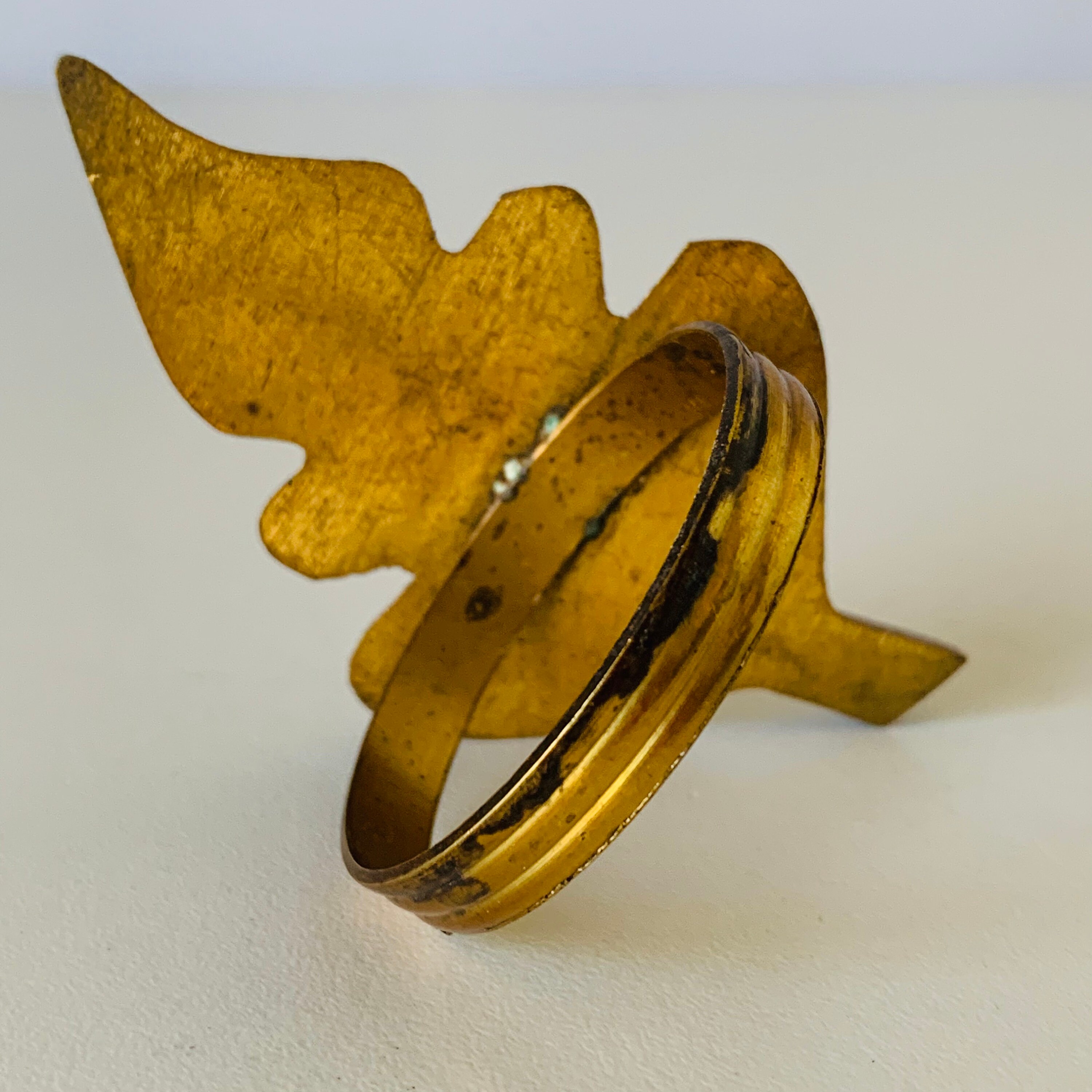 4 BRASS LEAF Napkin Rings Set of 4 Brass Napkin Rings Solid Etsy