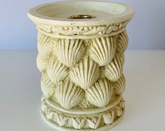Shell Candle Container SEASHELLS CANDLE HOLDER, Embossed Shells, 4-1/2