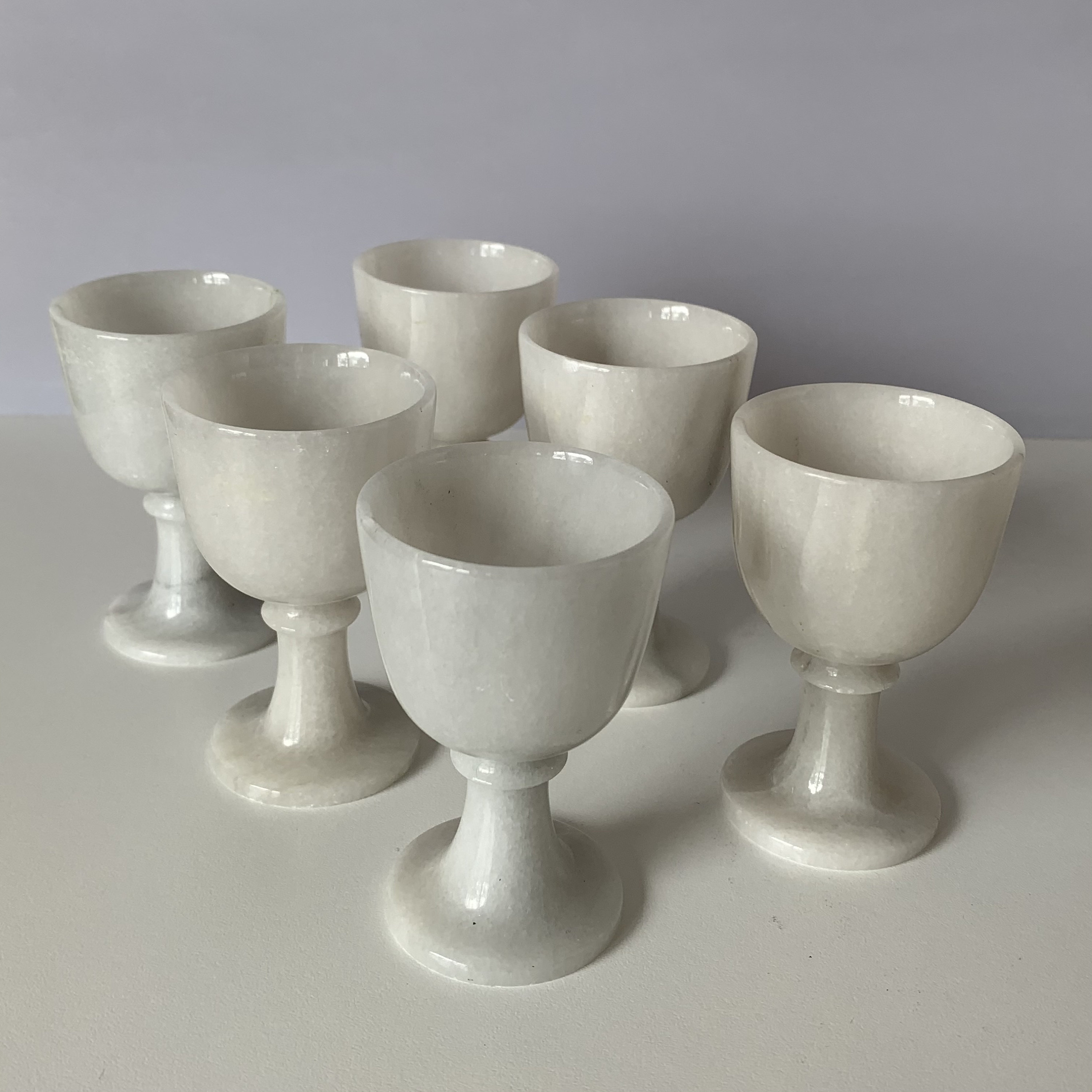 white marble glasses