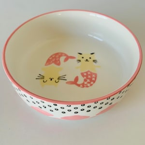 MERMAID CAT BOWL, Cignature Ceramic Mermaid Cat Food Bowl Mercat