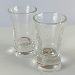 2 SOBIESKI SHOT GLASSES, Sobieski Vodka Embossed Shot Glasses, Embossed Crown Logo, Set Of 2 New in Box Vodka Shot Glasses, 3&quot; Tall Glasses