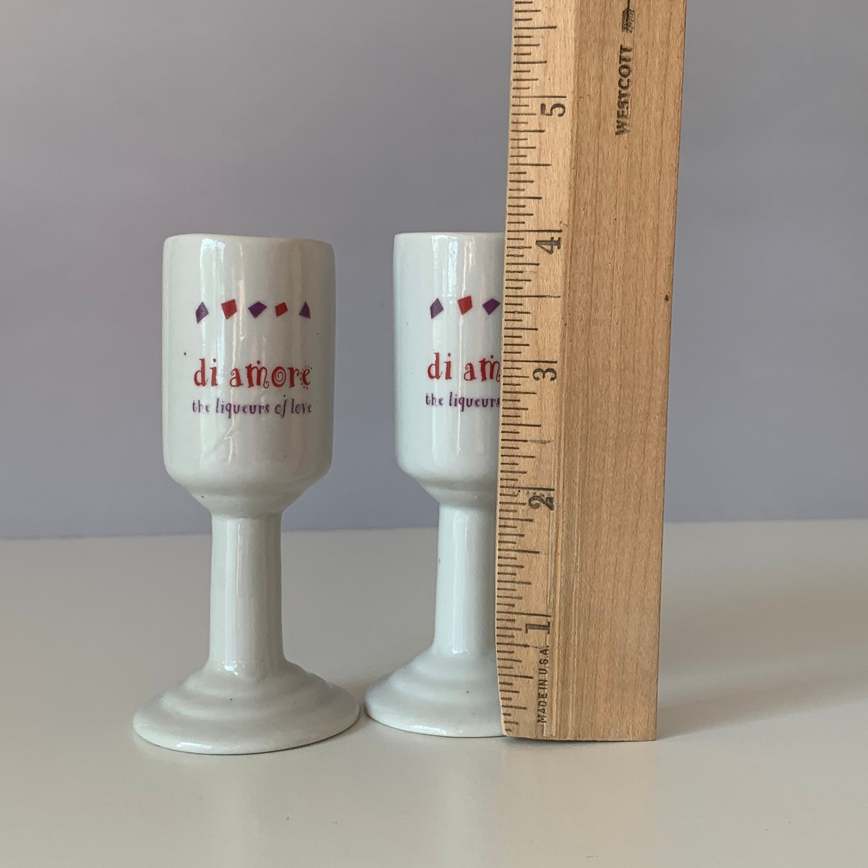 2 CERAMIC SHOT GLASSES White Ceramic Pedestal Di Amore Shot Etsy