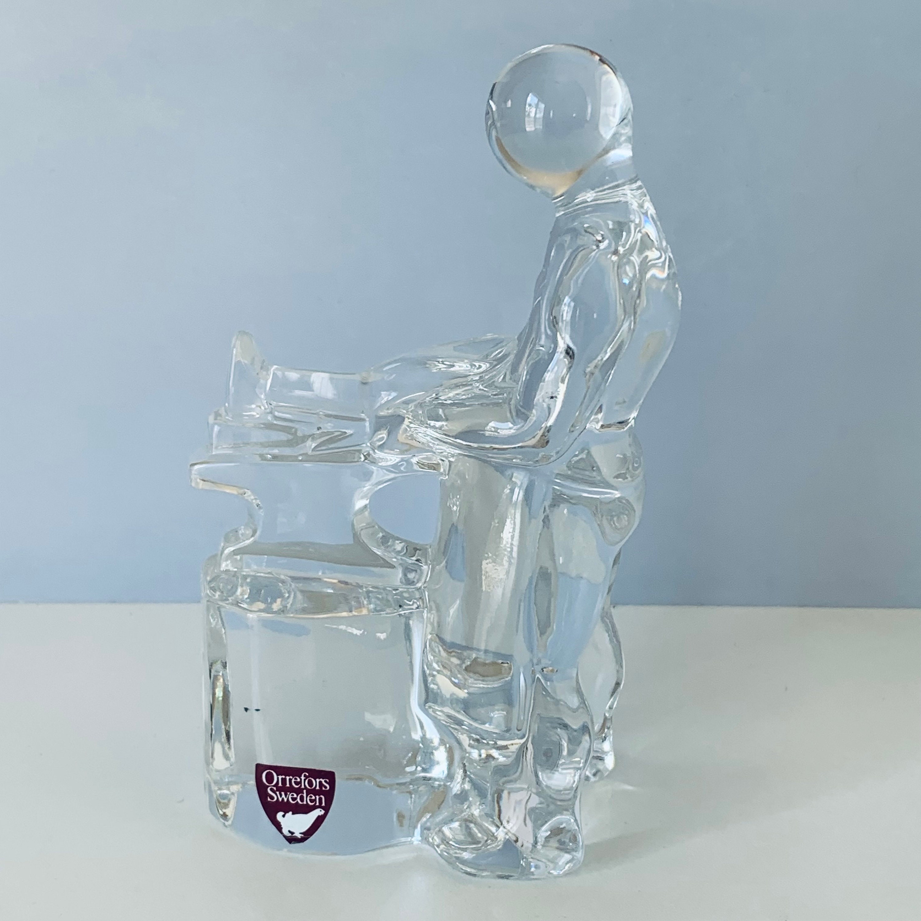 ORREFORS CRYSTAL FIGURE, Orrefors Sweden Blacksmith