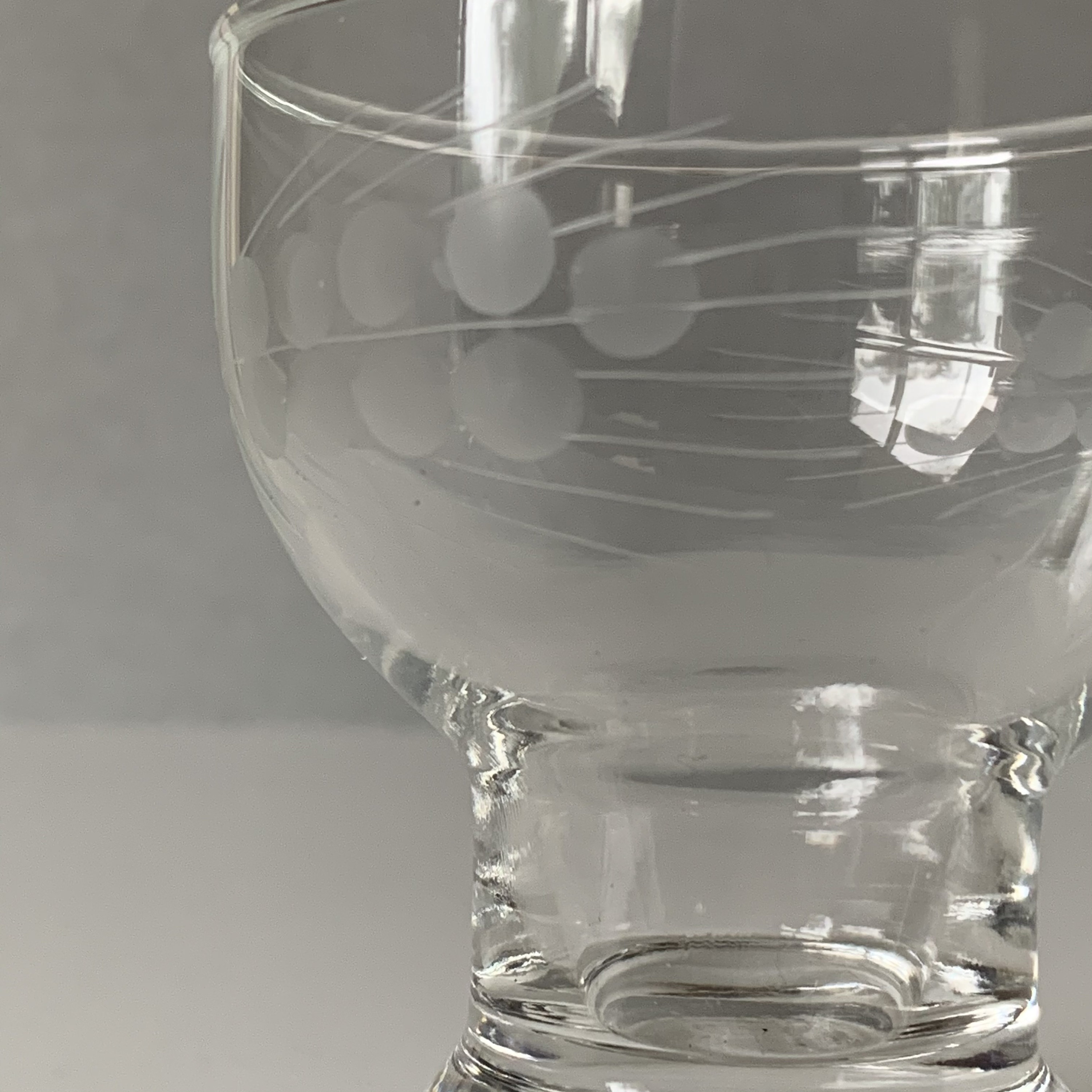 Vintage PEDESTAL COCKTAIL GLASSES Heavy Etched Rounded Etsy