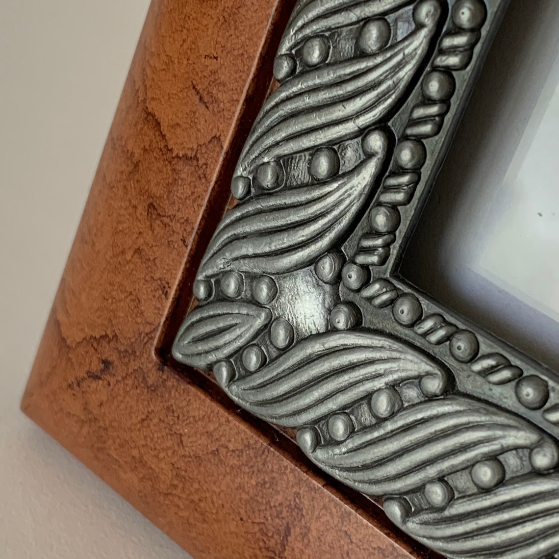 RED WOOD and METAL Photo Frame Red Wood Picture Frame With Etsy