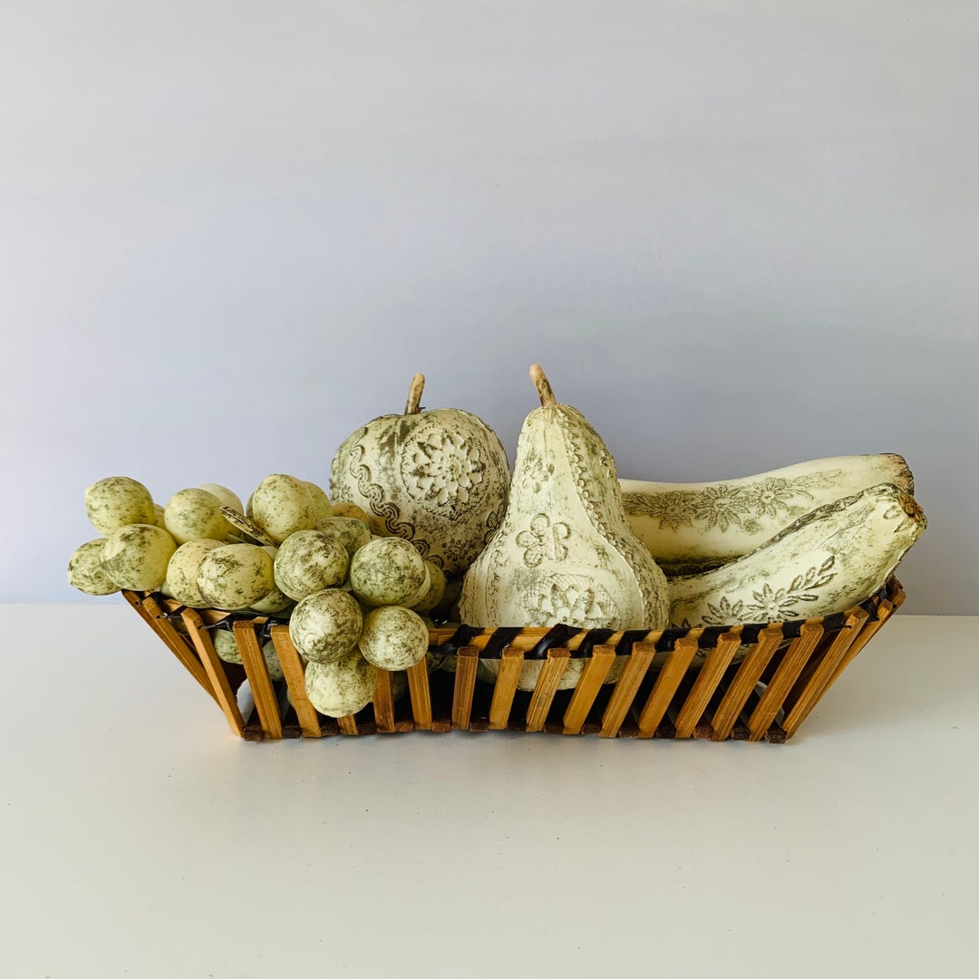 DECOTATIVE FRUIT and BASKET Decorative Artificial Fruit Etsy