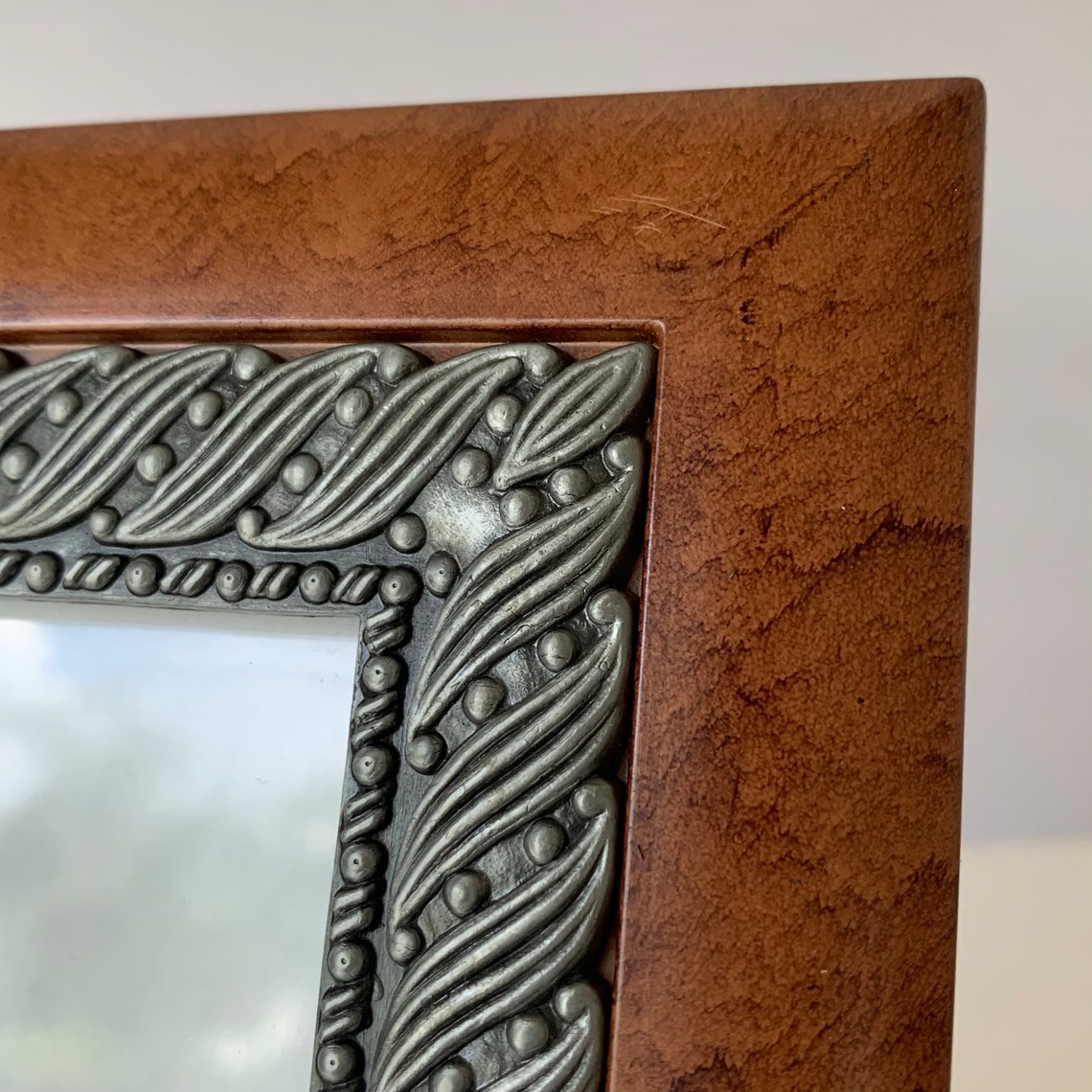 RED WOOD and METAL Photo Frame Red Wood Picture Frame With Etsy