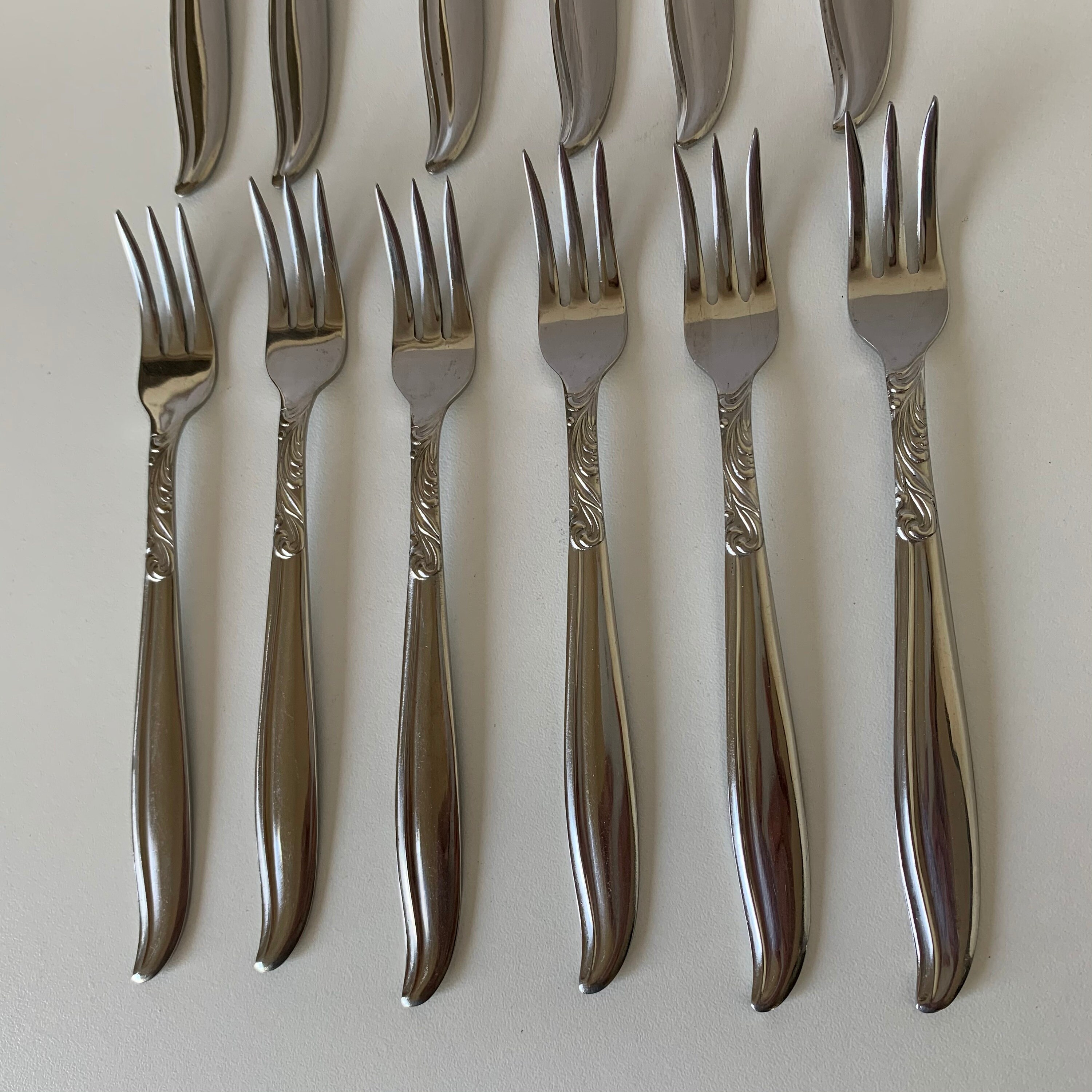 DIGNITY SEAFOOD FORKS 12 Seafood Forks Acsons Stainless Etsy
