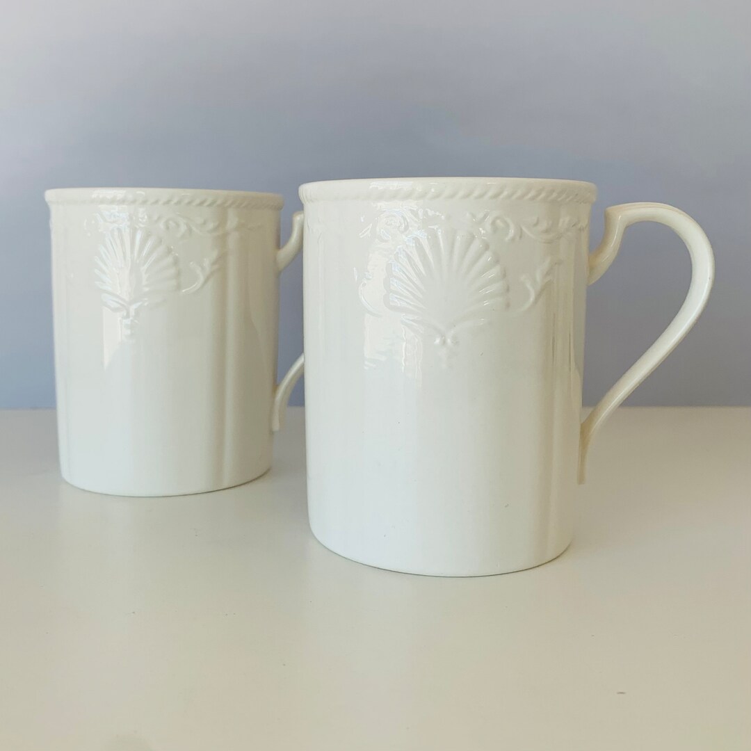 2 MIKASA SOUTH HAMPTON Cups, Mikasa White South Hampton Coffee Cups ...