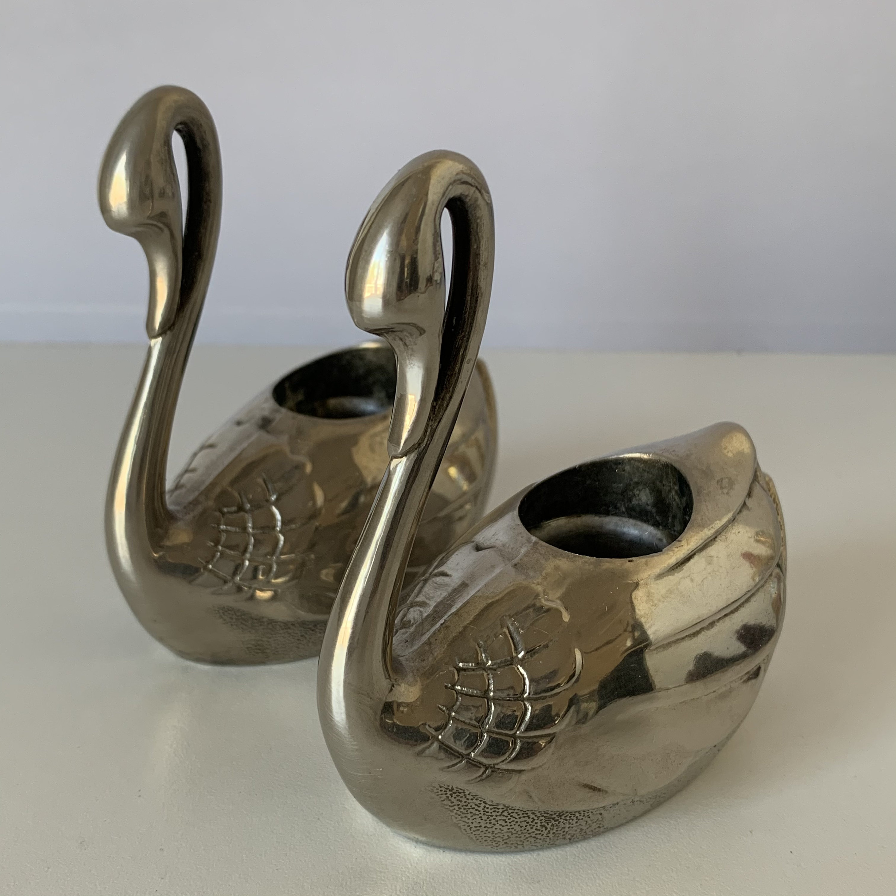 INTERNATIONAL SILVER SWAN Candle Holders Set of 2 Silver Etsy