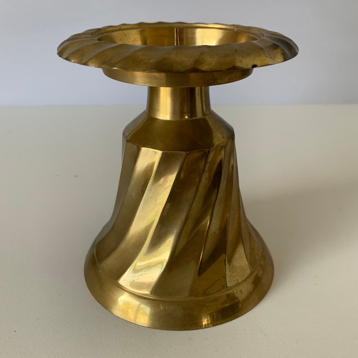 BRASS PILLAR CANDLEHOLDER Brass Pedestal Candle Holder Stand Etsy