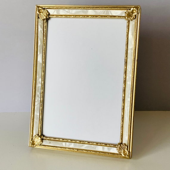GOLD METAL FRAME Gold Tone Picture Frame Faux Mother of Etsy