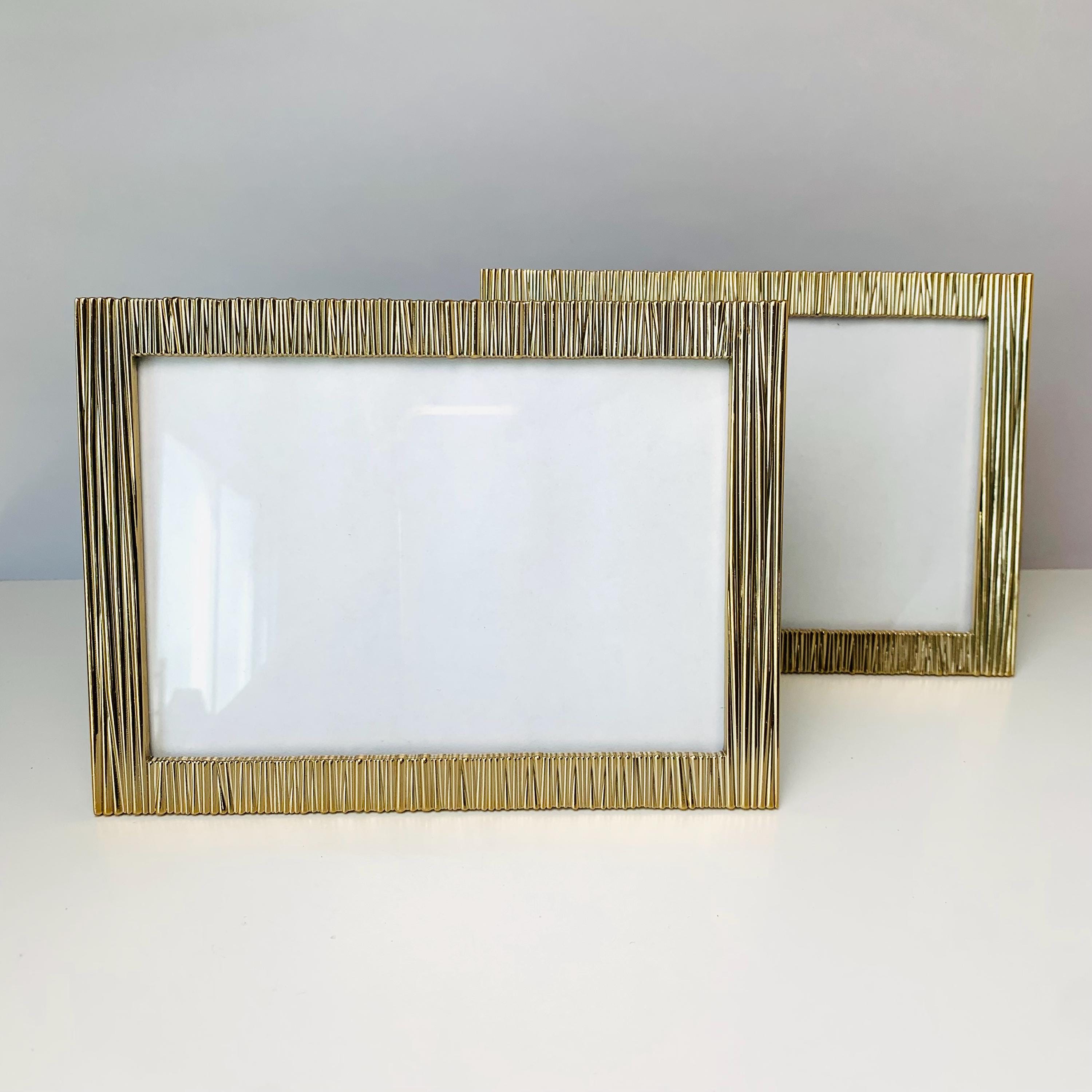 2 GOLD FINISH METAL Frames, Set of 2 Embossed Gold Picture Frames ...