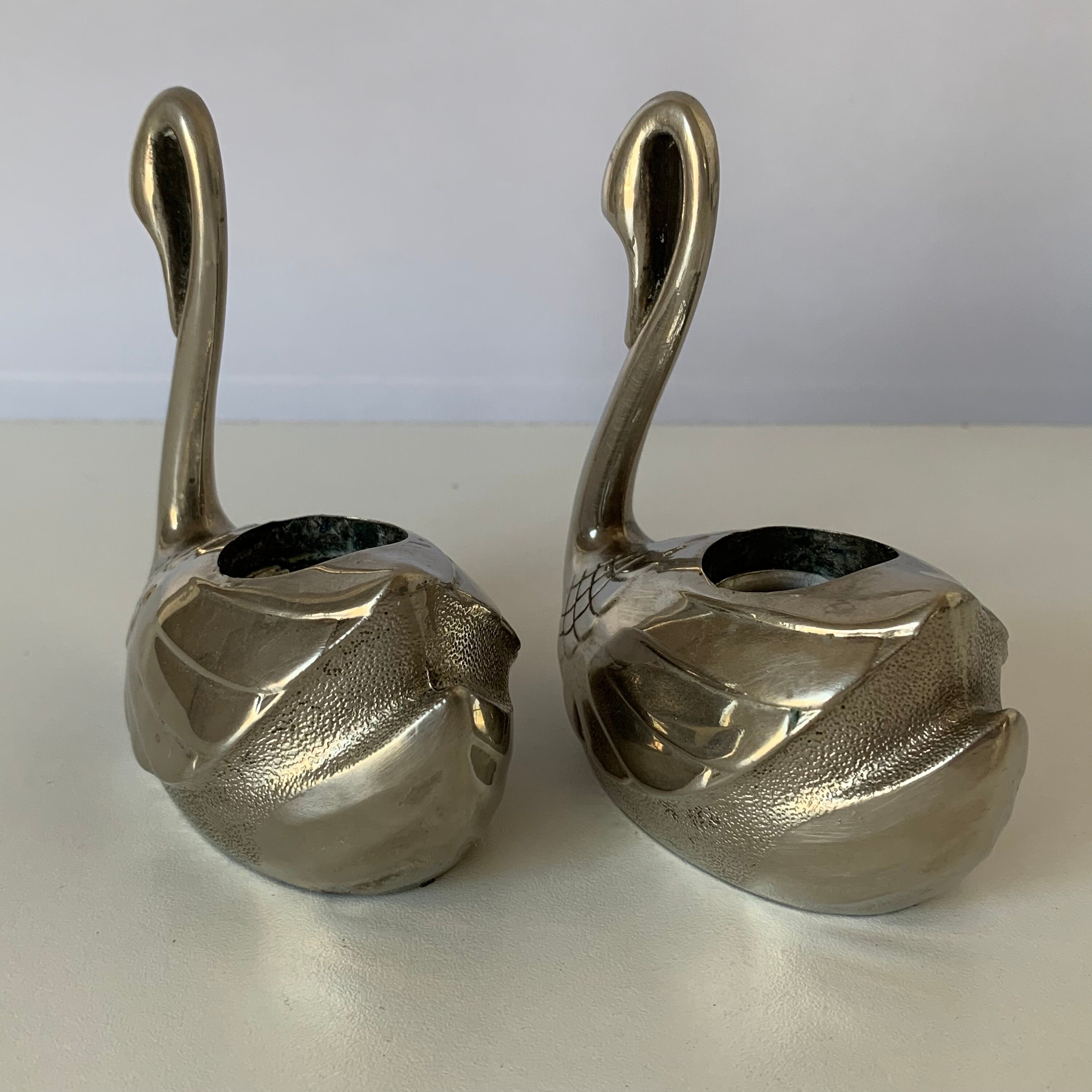 INTERNATIONAL SILVER SWAN Candle Holders Set of 2 Silver Etsy