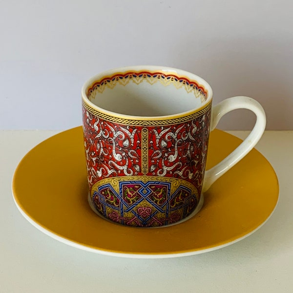 ESPRESSO Cup and Saucer, California Souvenir Porcelain Capaccino Cup and Saucer, Cblpor Porcelain Demitasse Coffee Cup