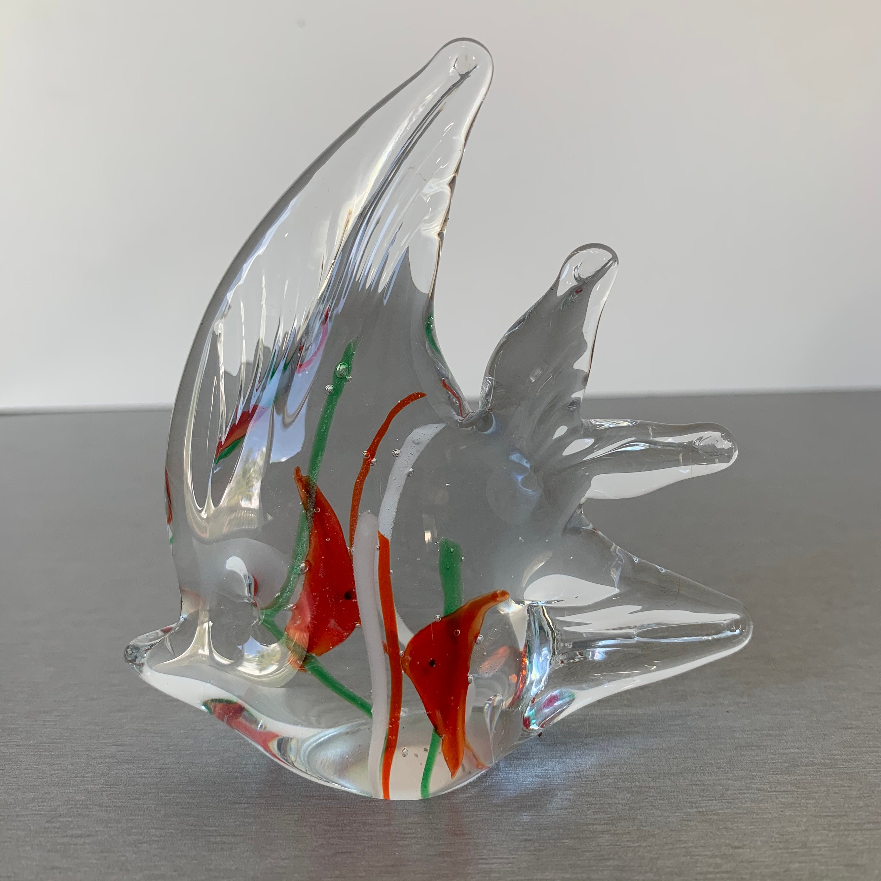 Estilo Murano ART GLASS FISH Paperweight Figura Forma de Etsy