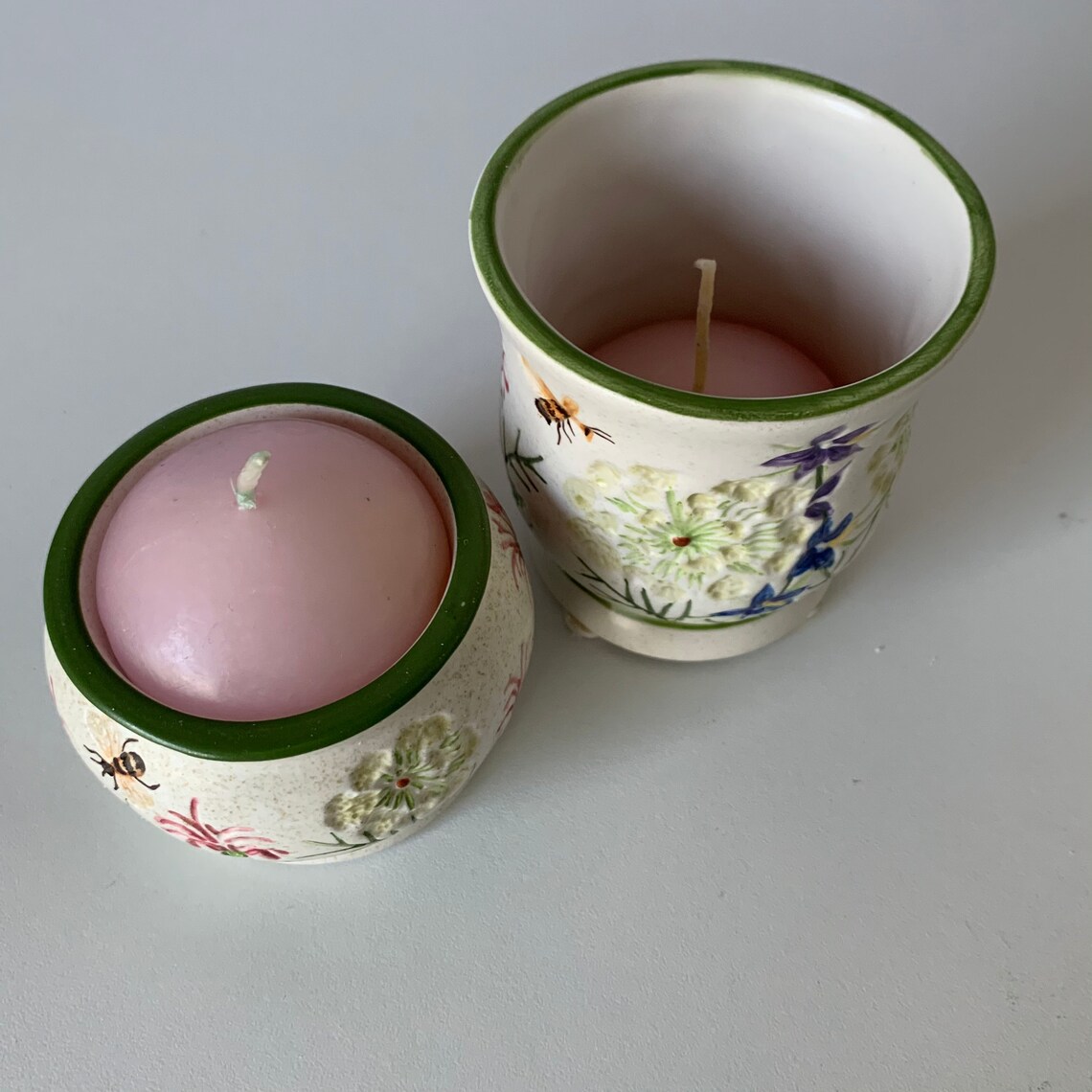 YANKEE CANDLE HOLDERS Colorful Spring Art Raised Flowers and Etsy