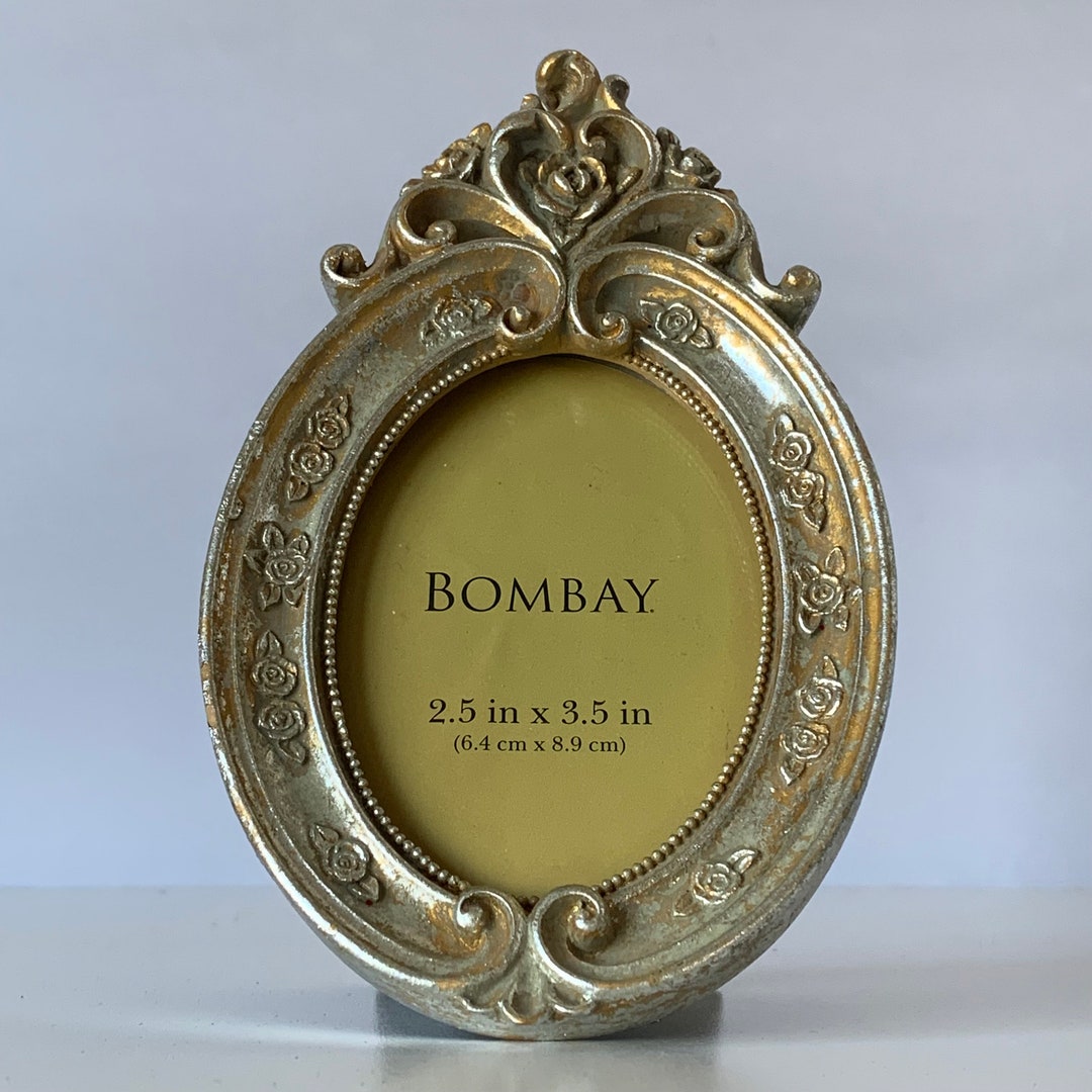 SMALL OVAL PICTURE Frame Bombay Co Ornate Embossed Reto Photo Etsy