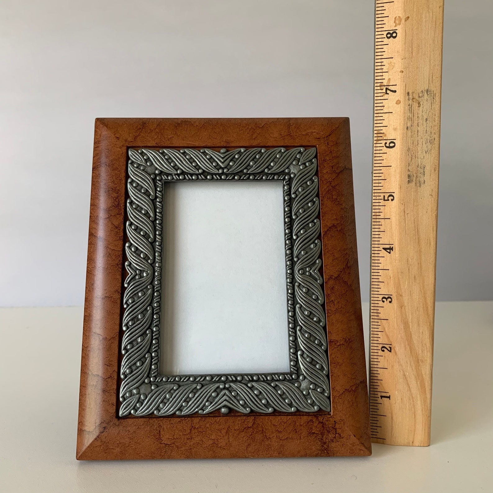 RED WOOD and METAL Photo Frame Red Wood Picture Frame With Etsy