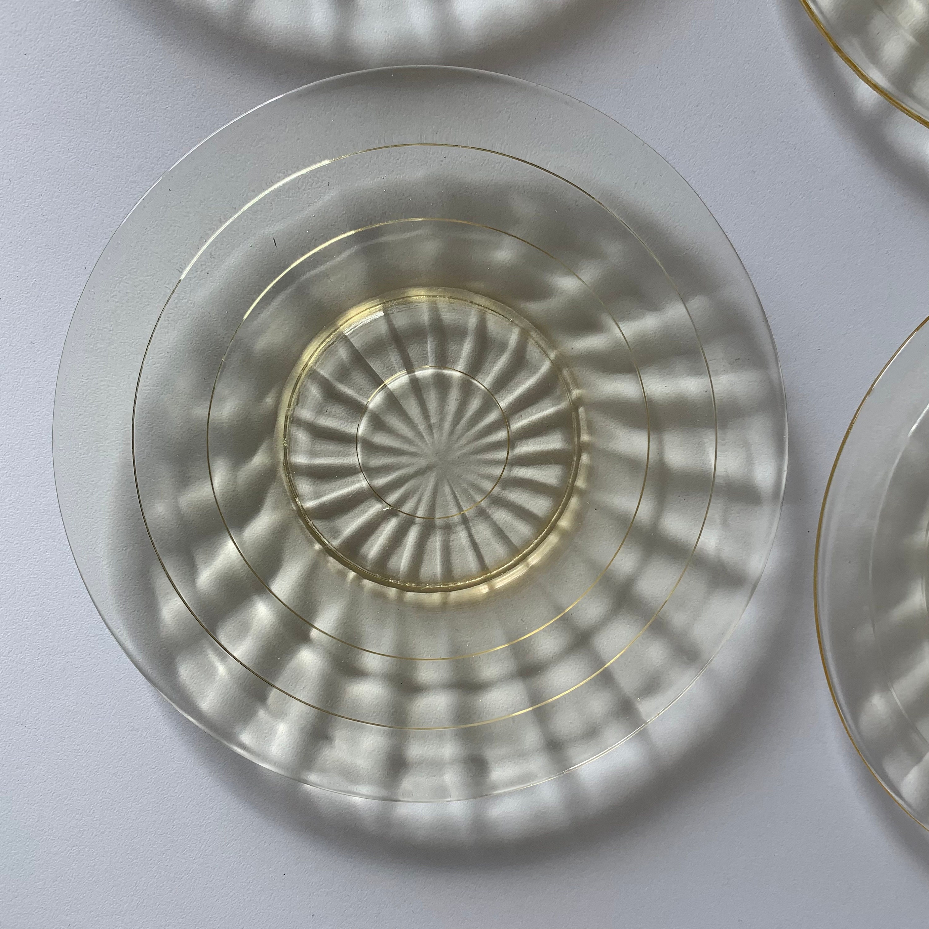 LIGHT YELLOW PLATES Pressed Glass Light Yellow Desert Dishes Etsy