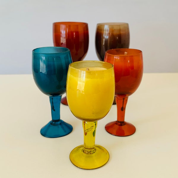 Wine Glass Candles Etsy