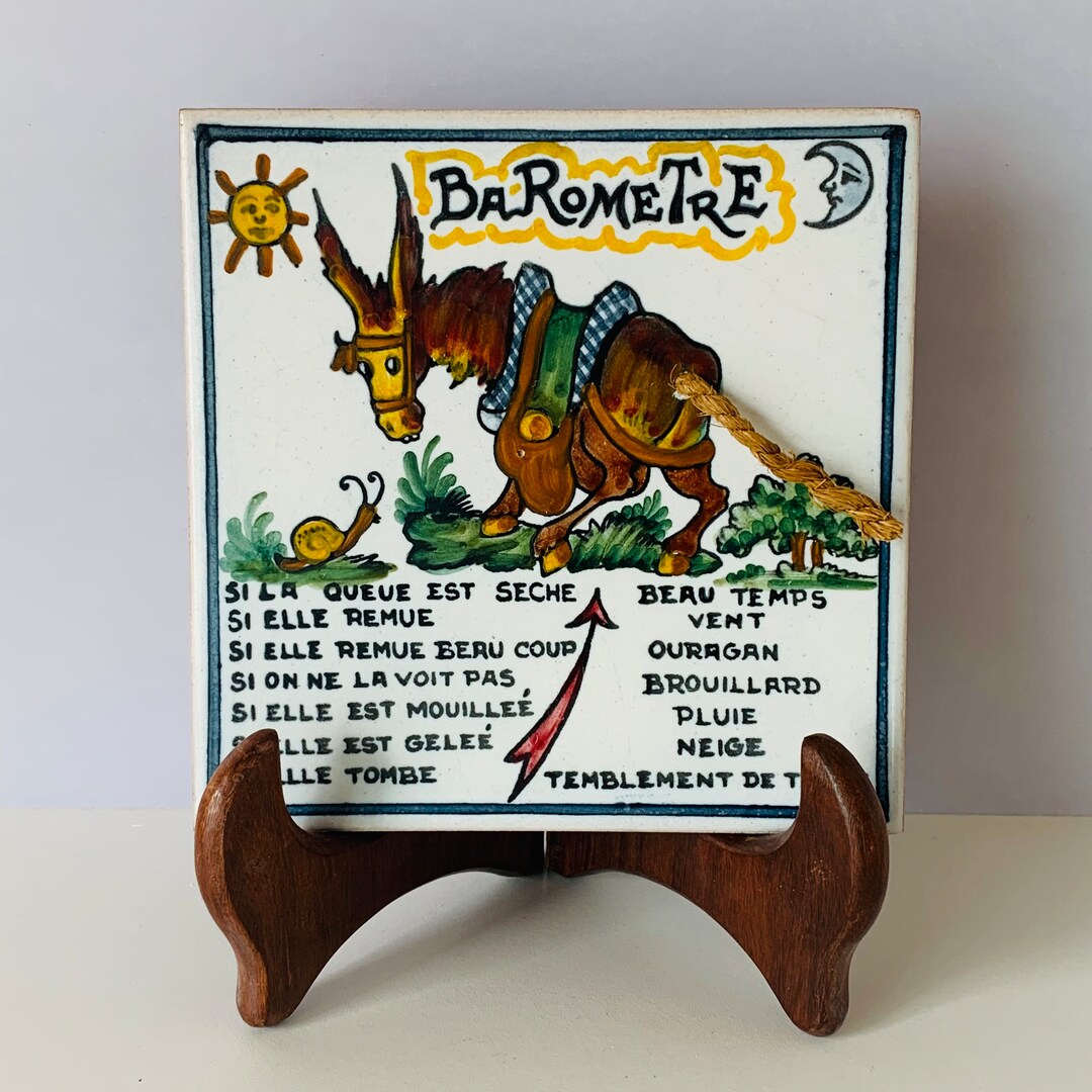 DONKEY BAROMETER TILE, Funny Spanish Barometre Poem, Hand Painted