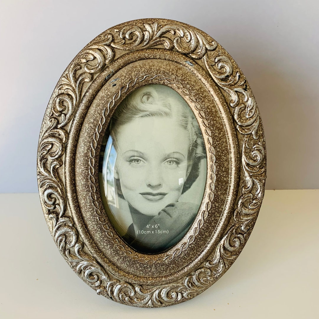 OVAL FRAME CONVEX Glass Retro Oval Picture Frame With Glass Etsy