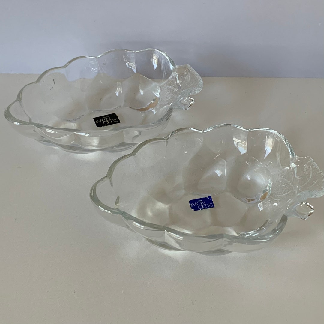 2 CRYATAL BOWLS, Vintage Mikasa and Studio Nova Nature's Harvest Grapes