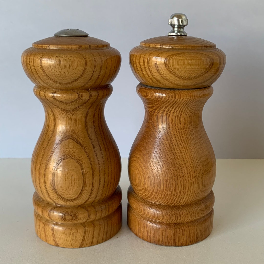 WOOD SALT and PEPPER Shakers, Wooden Salt Shaker and Pepper Grinder