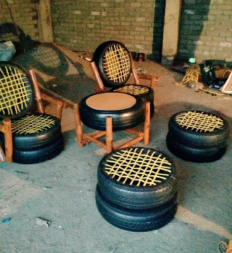 Tyre Chair and Table from Repurposed Car Tyre Etsy