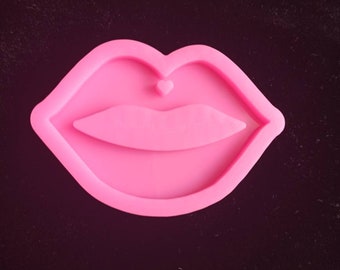 Shiny Lips Silicone Mold, Keychain Pendant, Resin Epoxy Craft