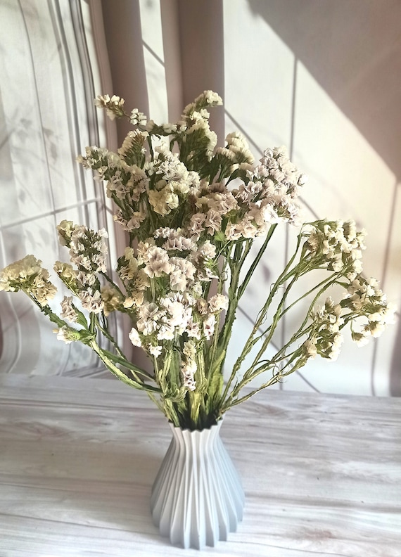 White Dried Statice,white Dried Flowers Bouquet, Pastel White