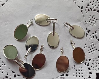 Oval Bezel Earring