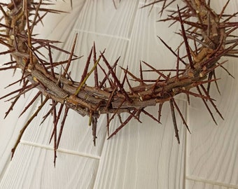 Scherpe echte doorn, Jezus Christus-kroon, doornenkroon woondecoratie deurbescherming Christus doornenkroon christelijk pascha rustiek uniek rekwisiet