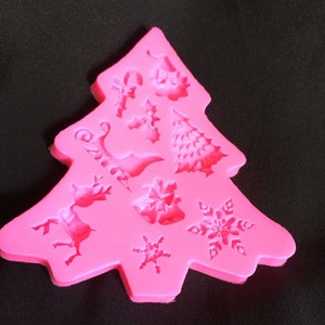 Weihnachten Silikonform, flexible Push-Form, Puppenhaus Miniatur Form, Harz Form, Weihnachtsform, Polymer Clay Form
