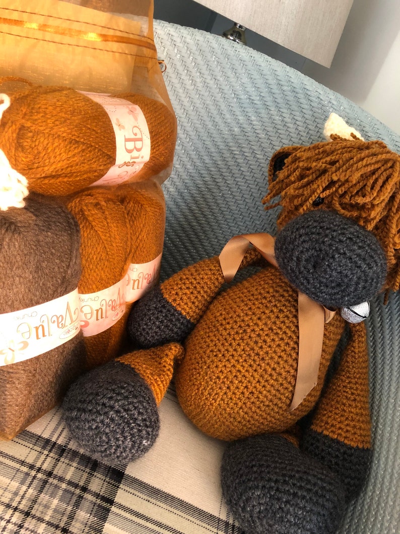 Crochet highland cow kit Etsy