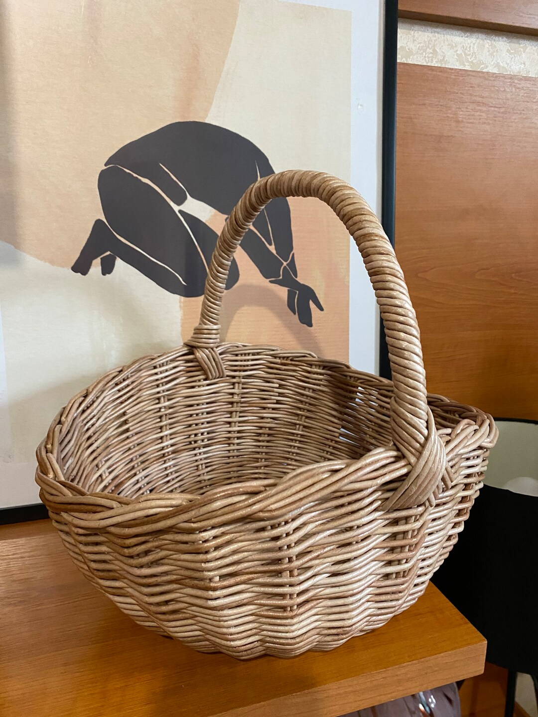 Oval wicker Easter basket Rustic woven storage basket with Etsy 日本