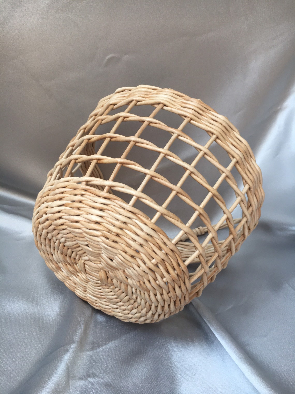 Wicker round onion garlic storage basket Set of 2 woven basket Etsy