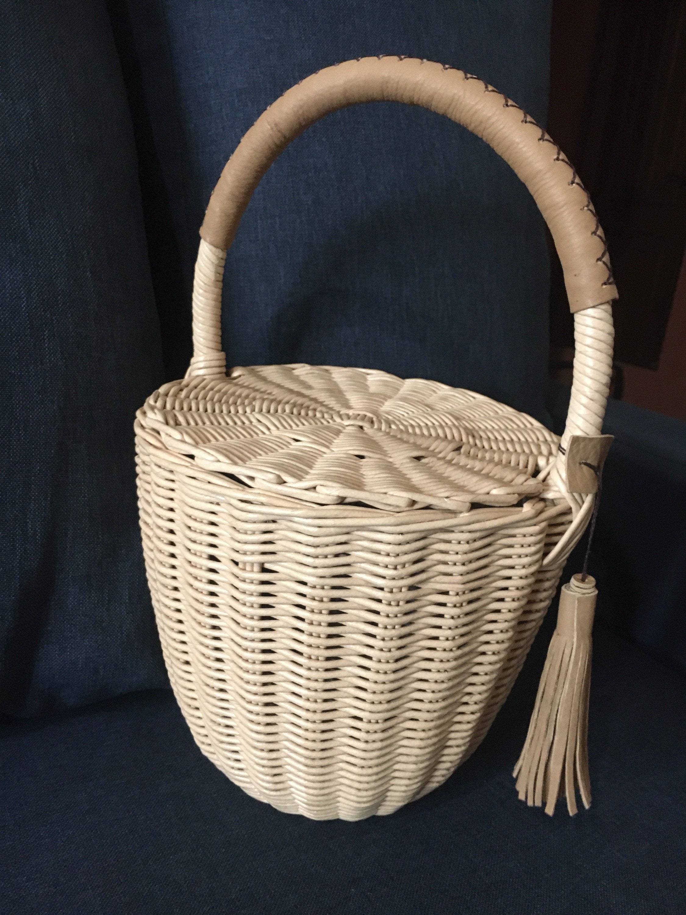 Buy Jane Birkin Large Round Wicker Basket Bag Panier Jane Birkin