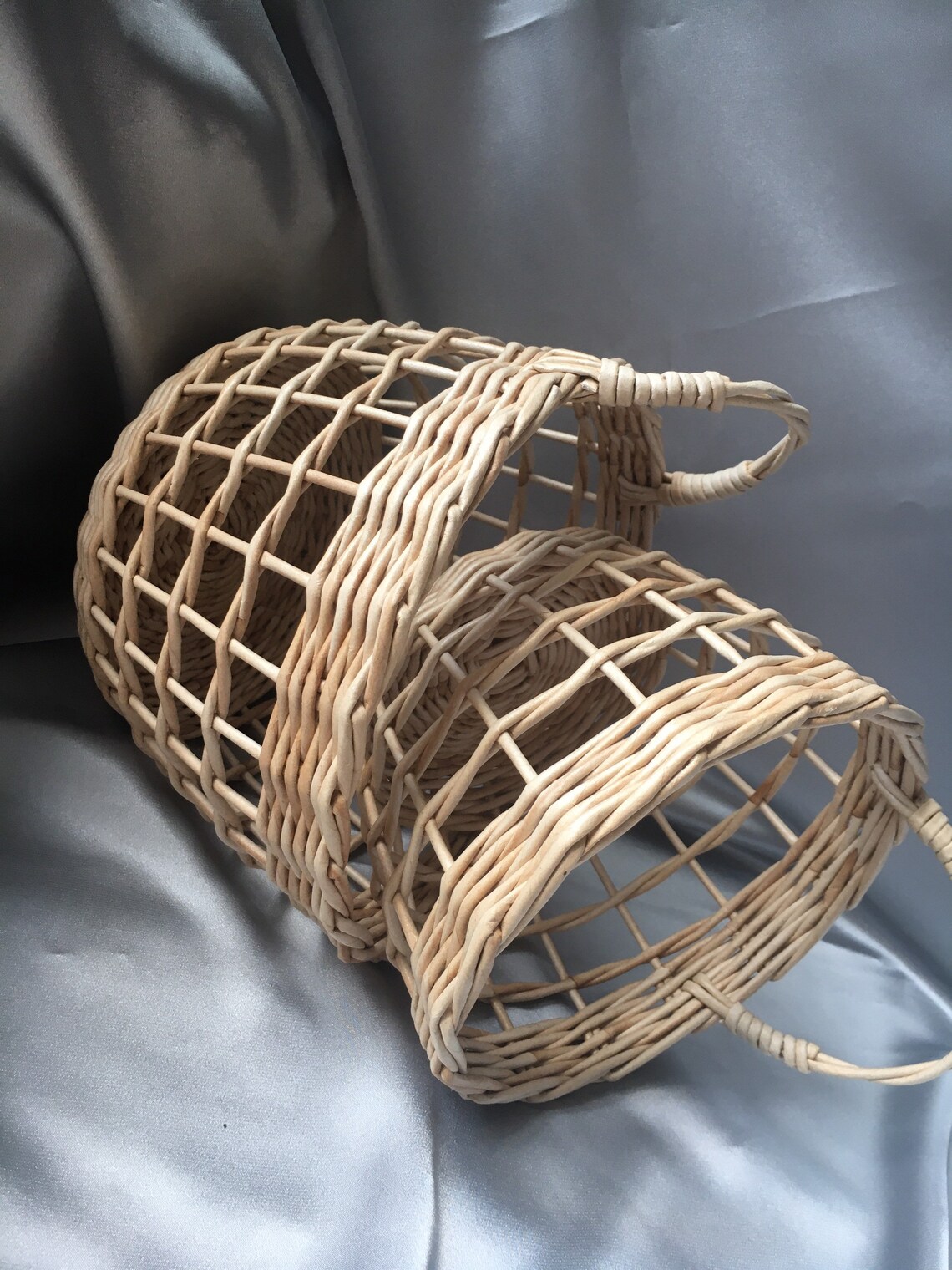 Wicker round onion garlic storage basket Set of 2 woven basket Etsy
