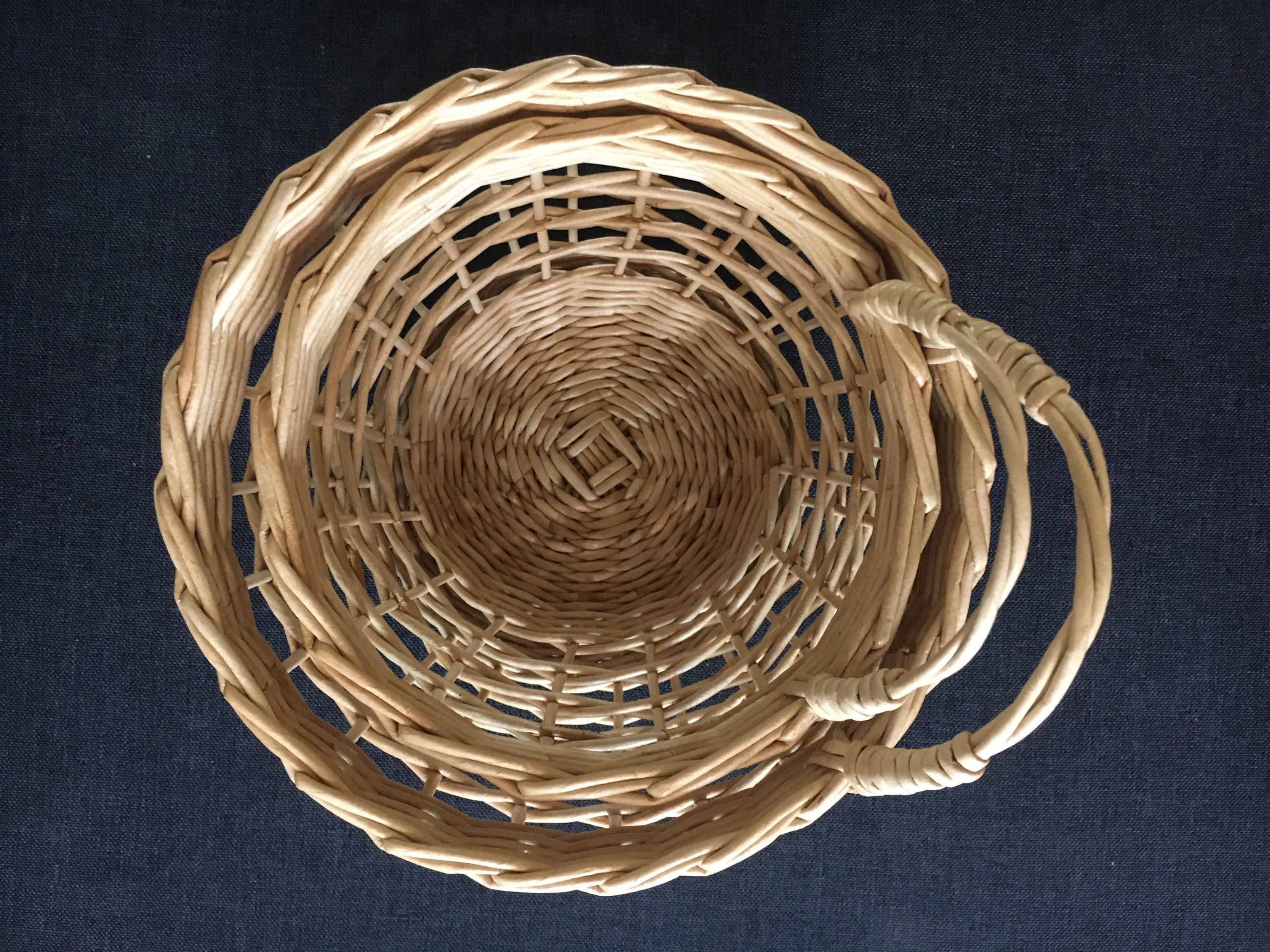 Wicker round onion garlic storage basket Set of 2 woven basket Etsy