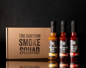 Spicy Hot Sauce Gift Box: Mango Habanero, Peri Peri, Scotch Bonnet