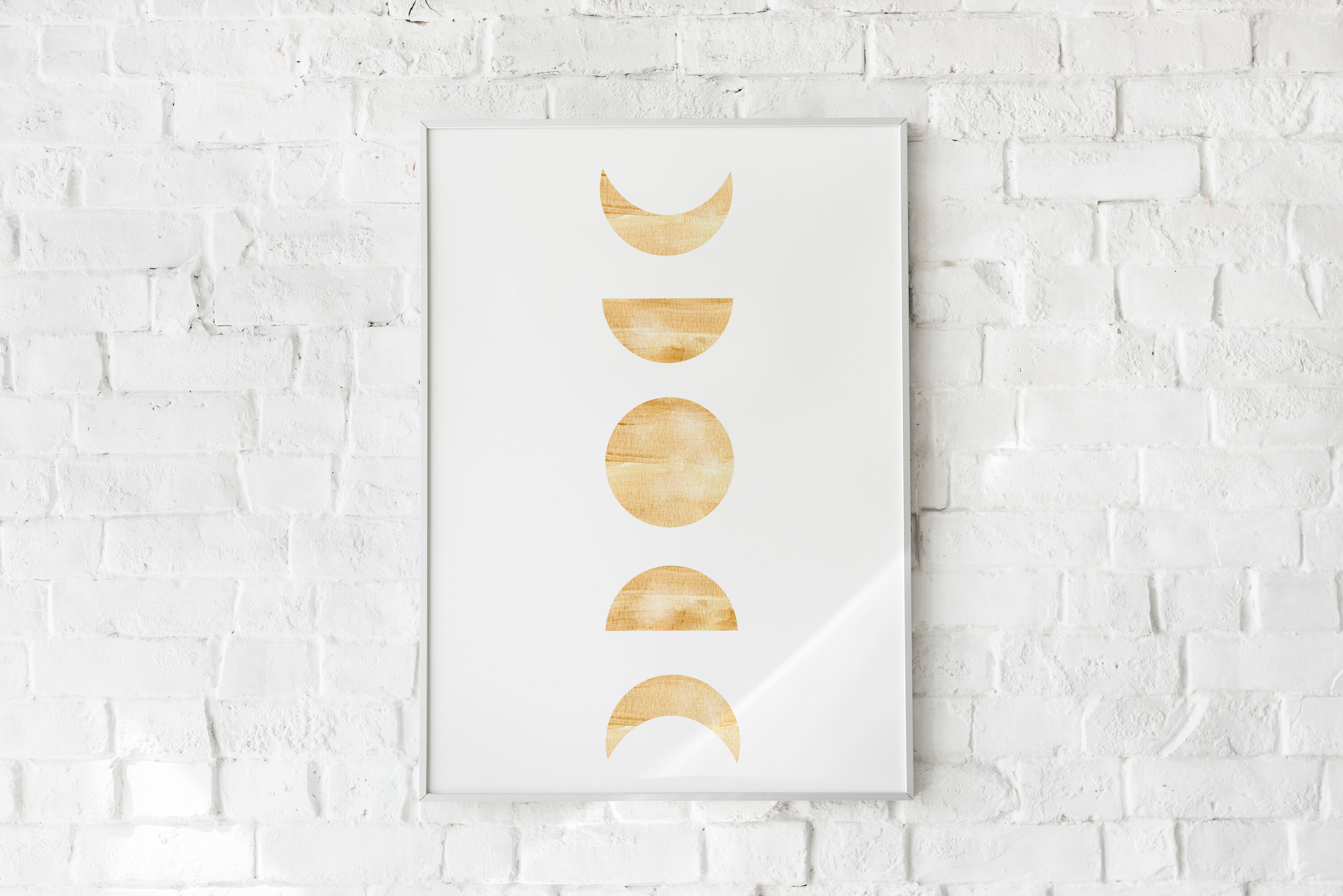 Minimalist Moon Wall Art Gold Wall Art Abstract Wall Art Etsy